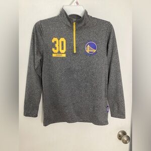 NBA Gray Kids Curry #30 Golden State Warriors Quarter Zip Sweatshirt 8 (Big Kid)